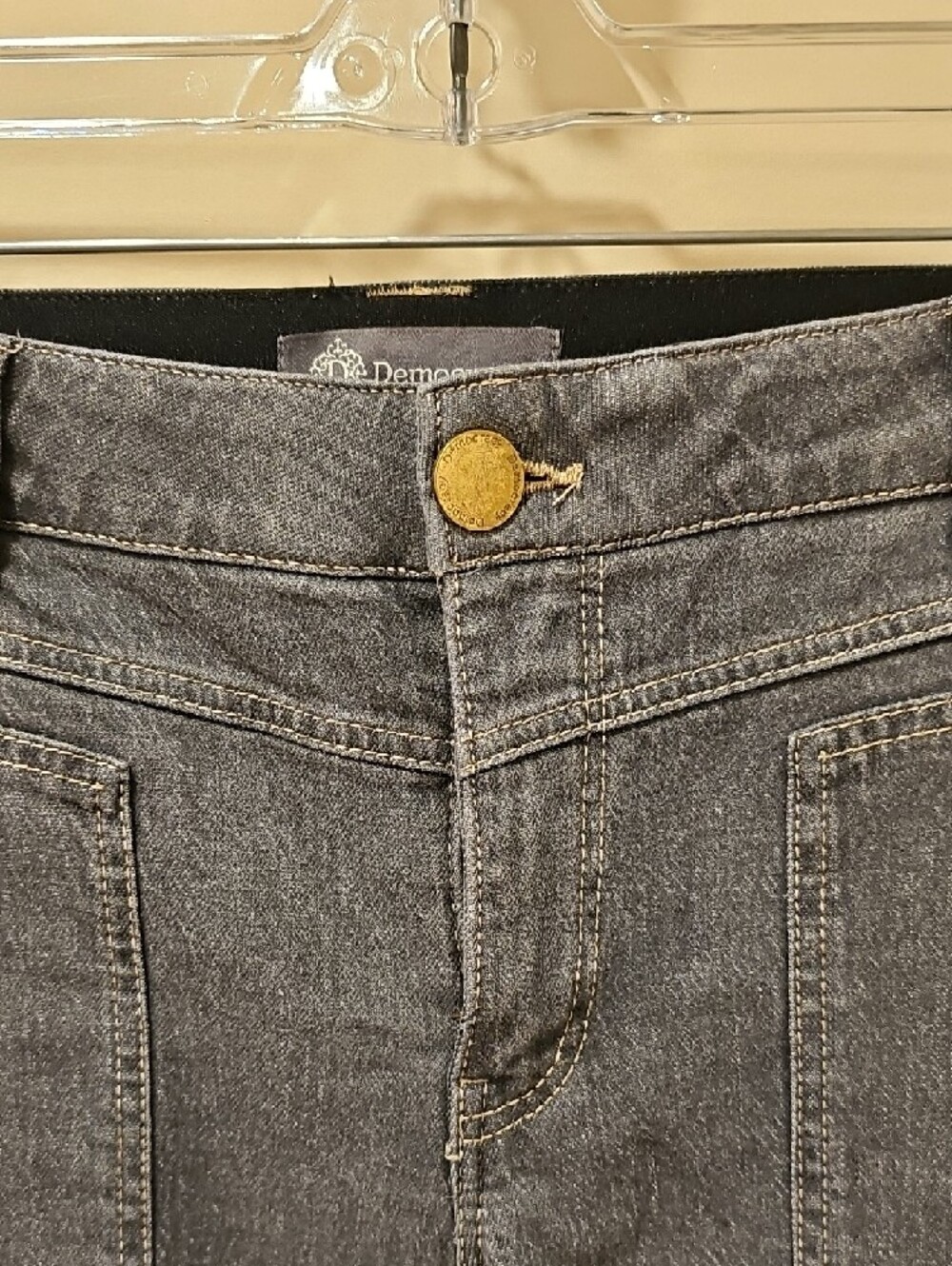 Democracy High Waist Wide Leg Carpenter Jeans; EUC; Size 8; Grey - Picture 5 of 12